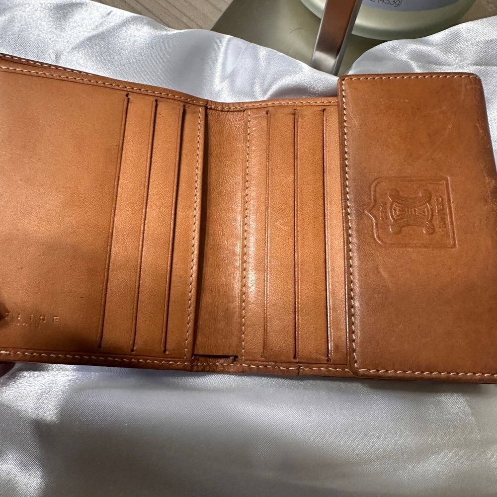 Celine Tan and Brown Leather Wallet - Picture 3 of 9